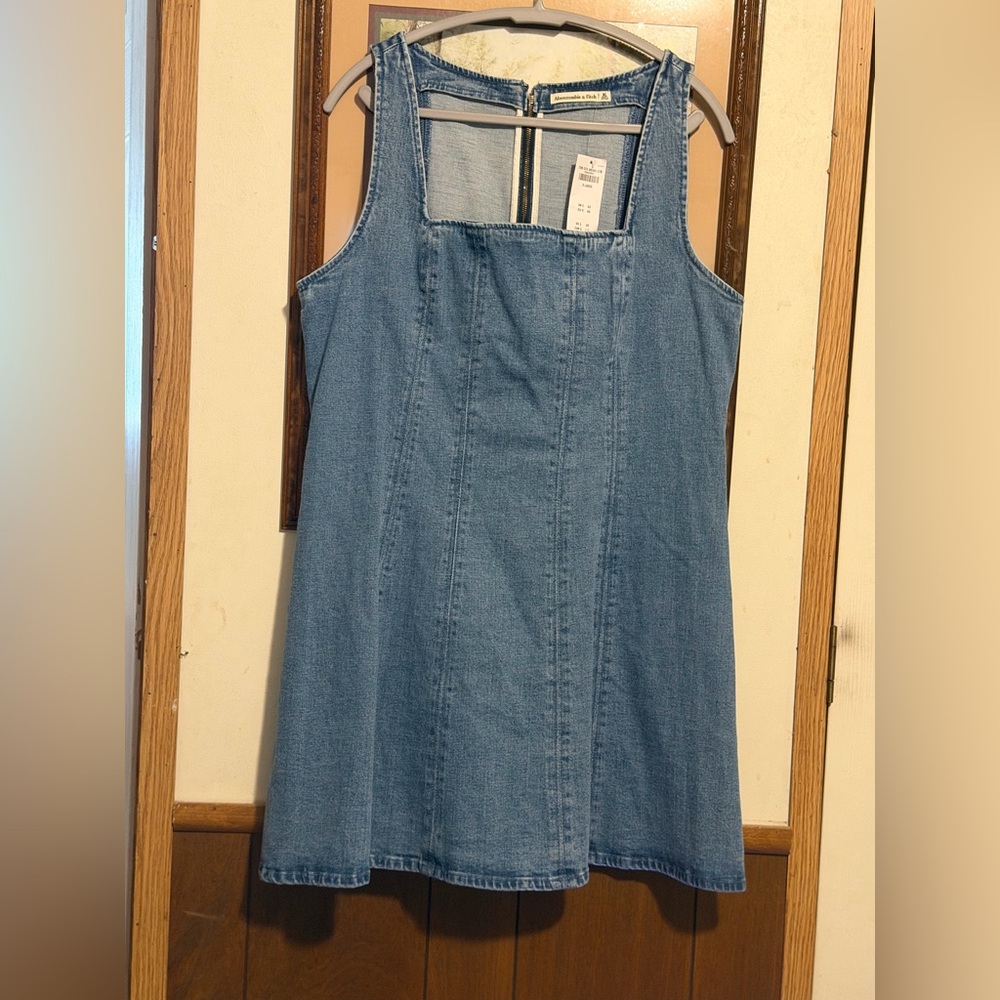 Abercrombie & Fitch Light Blue Denim Midi Dress